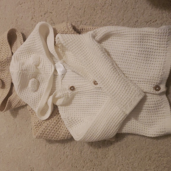Knit Button-Up Cardigans - Cream and Tan - Picture 7 of 7